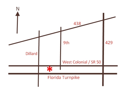 Map of 350 West Colonial Drive, Winter Garden, Florida